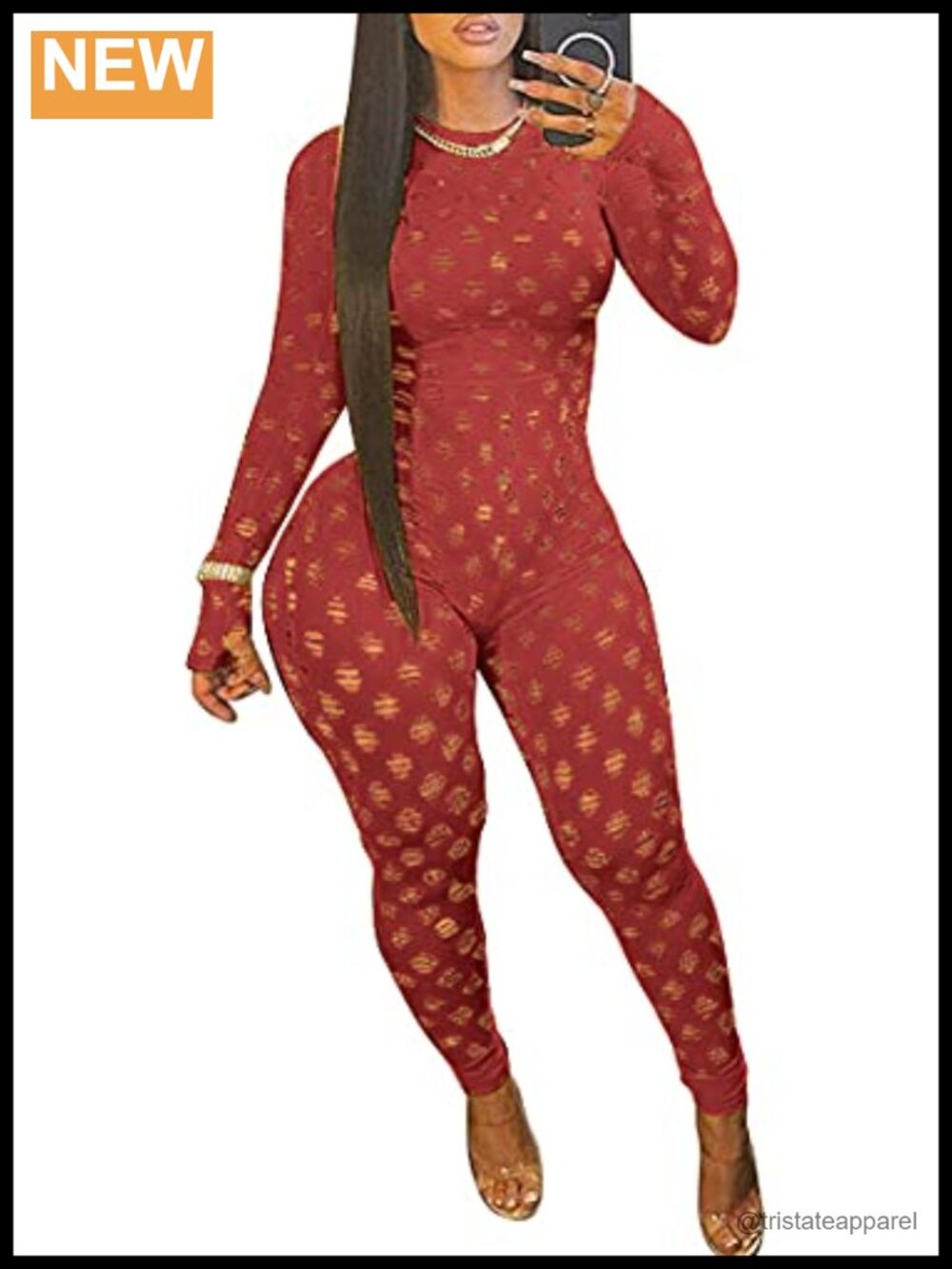 Sexy See Through One Piece Long Sleeve Bodycon Jumpsuit Club Party Outfit